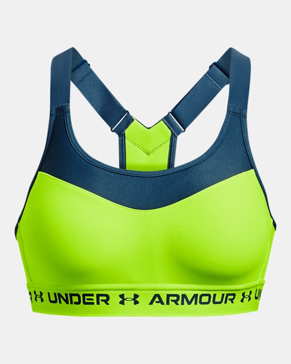 Women's Armour® High Crossback Sports Bra, Green, pdpMainDesktop image number 9